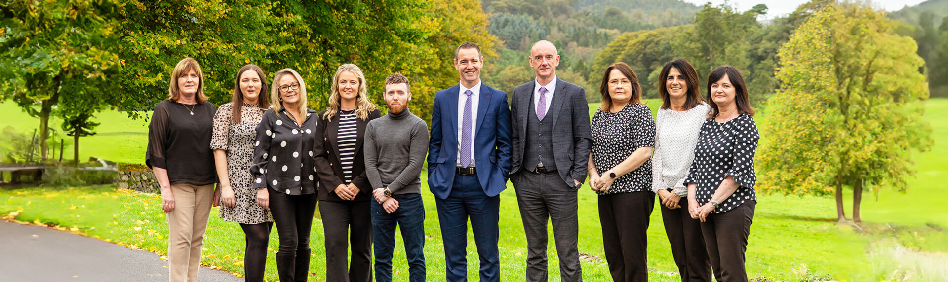 The Farrell Accountants team outdoors in Castlewellan